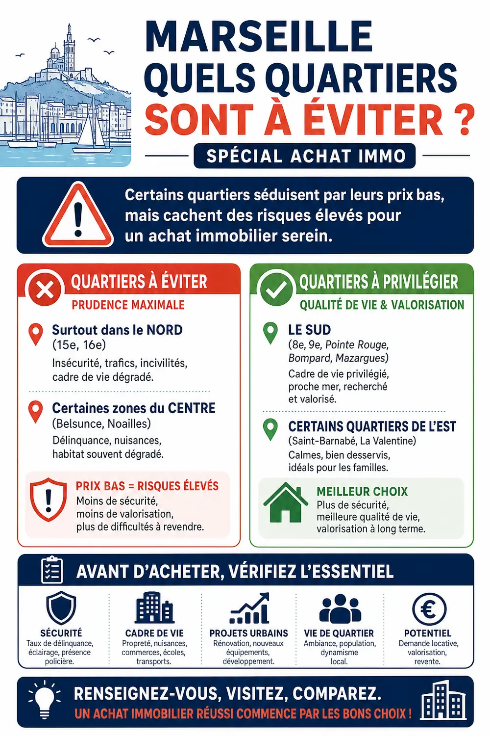 Infographie : Marseille : Quels quartiers sont à éviter ? [Spécial achat immo]