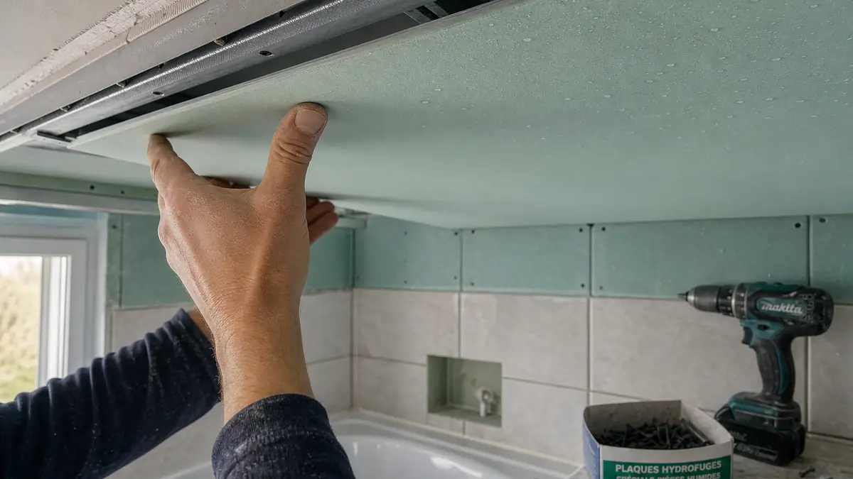 Faux plafond salle de bain